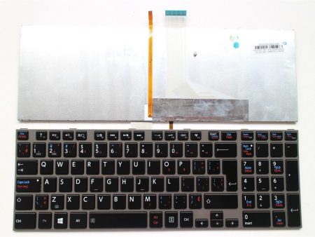 New Toshiba Satellite S855 S855D S875 S875D Backlit Black with Grey Frame Canadian Bilingual Keyboard V130402BK1 Sale