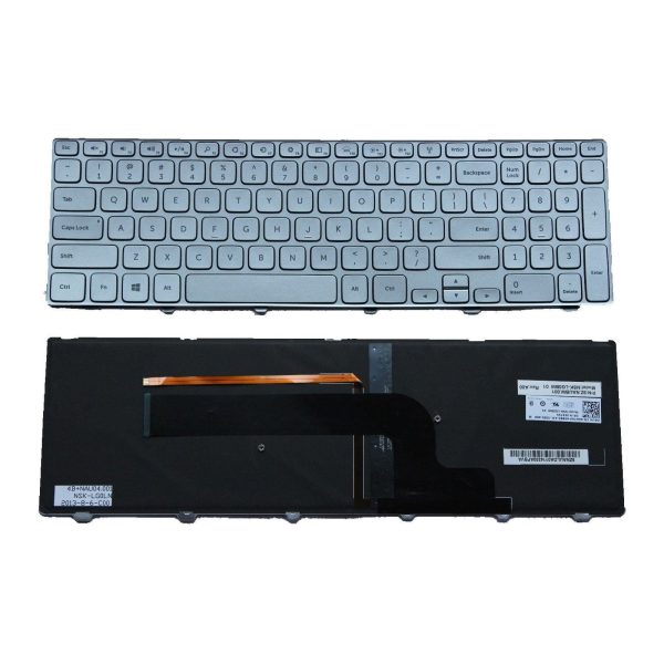 New Dell Inspiron 15 7000 15-7537 7737 Silver Keyboard Backlit with Frame 87YTJ NSK-LG0BW KK7X9 Online now