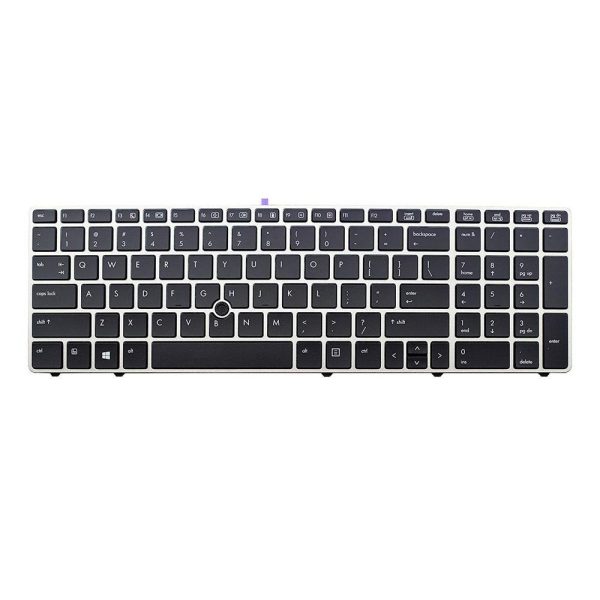 New HP Elitebook 8560P Black Keyboard with Silver Frame & Pointer 641179-001 55010KT00-289-G Sale